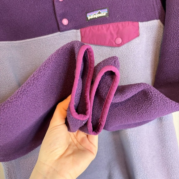 Patagonia Small Lightweight Synchilla Quarter Snap-T Fleece Purple Colorblock - Picture 4 of 5